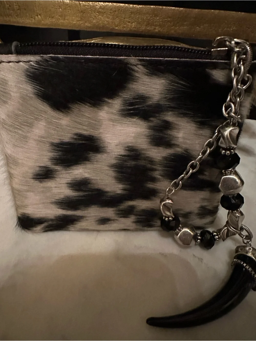 New Western genuine COWHIDE HAIR ON HIDE Wristlet purse wallet Longhorn country - Picture 3 of 6
